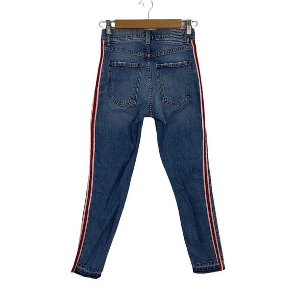 Revice | Ruby Tuesday Racer Stripe Raw Hem High Rise Jeans 26 - Picture 13 of 15